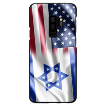 DistinctInk® Hard Plastic Snap-On Case for Apple iPhone or Samsung Galaxy - US Israel Flag Waving