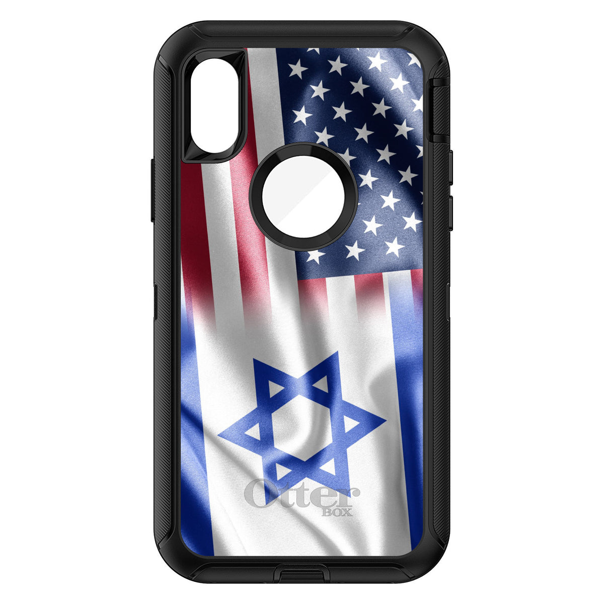 US Israel Flag Waving OtterBox Defender Case for iPhone & Galaxy, view 3