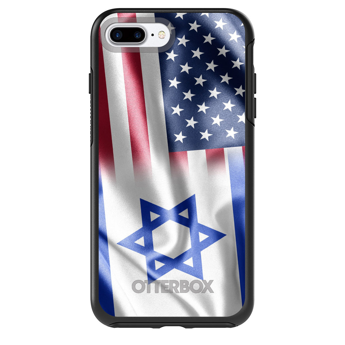 US Israel Flag Waving OtterBox Symmetry Case for iPhone & Galaxy, view 2