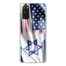 DistinctInk® Clear Shockproof Hybrid Case for Apple iPhone / Samsung Galaxy / Google Pixel - US Israel Flag Waving