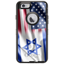 DistinctInk™ OtterBox Defender Series Case for Apple iPhone / Samsung Galaxy / Google Pixel - US Israel Flag Waving