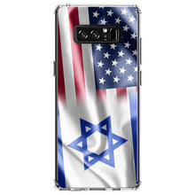 DistinctInk® Clear Shockproof Hybrid Case for Apple iPhone / Samsung Galaxy / Google Pixel - US Israel Flag Waving