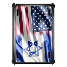 DistinctInk™ OtterBox Defender Series Case for Apple iPad / iPad Pro / iPad Air / iPad Mini - US Israel Flag Waving