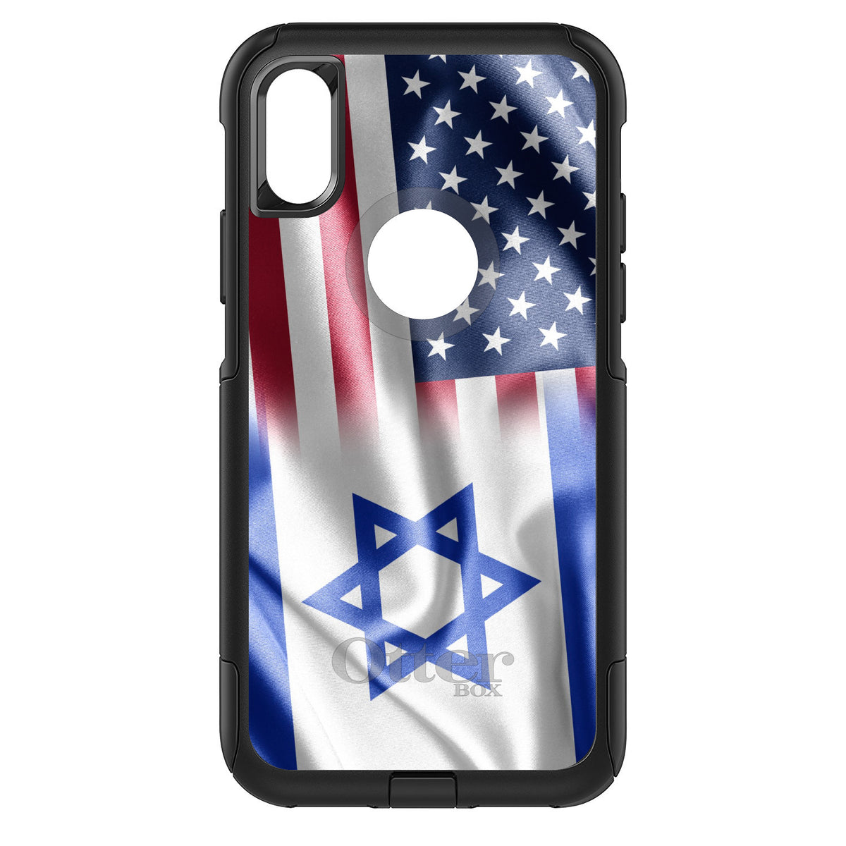 US Israel Flag Waving OtterBox Commuter Case for iPhone & Galaxy, view 3