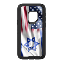 DistinctInk™ OtterBox Defender Series Case for Apple iPhone / Samsung Galaxy / Google Pixel - US Israel Flag Waving