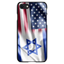 DistinctInk® Hard Plastic Snap-On Case for Apple iPhone or Samsung Galaxy - US Israel Flag Waving