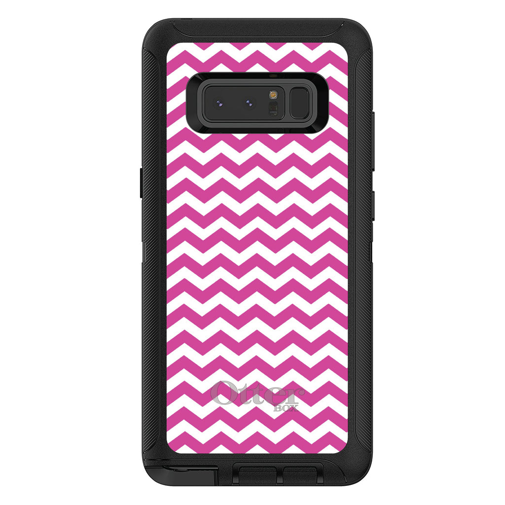 Hot Pink White Chevron Stripes Wave OtterBox Defender Case for iPhone & Galaxy, view 14