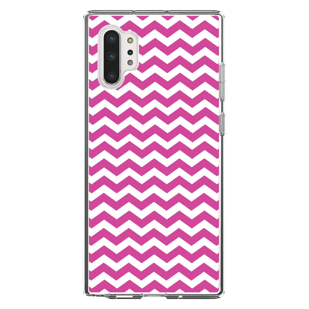 Hot Pink White Chevron Stripes Wave Clear Shockproof iPhone Case, view 10