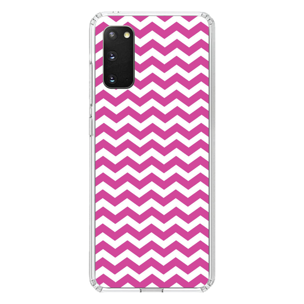 Hot Pink White Chevron Stripes Wave Clear Shockproof iPhone Case, view 15