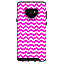 DistinctInk™ OtterBox Symmetry Series Case for Apple iPhone / Samsung Galaxy / Google Pixel - Hot Pink White Chevron Stripes Wave