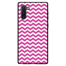 DistinctInk® Hard Plastic Snap-On Case for Apple iPhone or Samsung Galaxy - Hot Pink White Chevron Stripes Wave