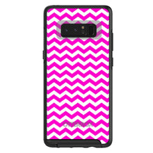 DistinctInk™ OtterBox Symmetry Series Case for Apple iPhone / Samsung Galaxy / Google Pixel - Hot Pink White Chevron Stripes Wave