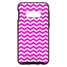 DistinctInk™ OtterBox Symmetry Series Case for Apple iPhone / Samsung Galaxy / Google Pixel - Hot Pink White Chevron Stripes Wave