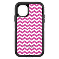 Hot Pink White Chevron Stripes Wave OtterBox Defender Case for iPhone & Galaxy, view 2