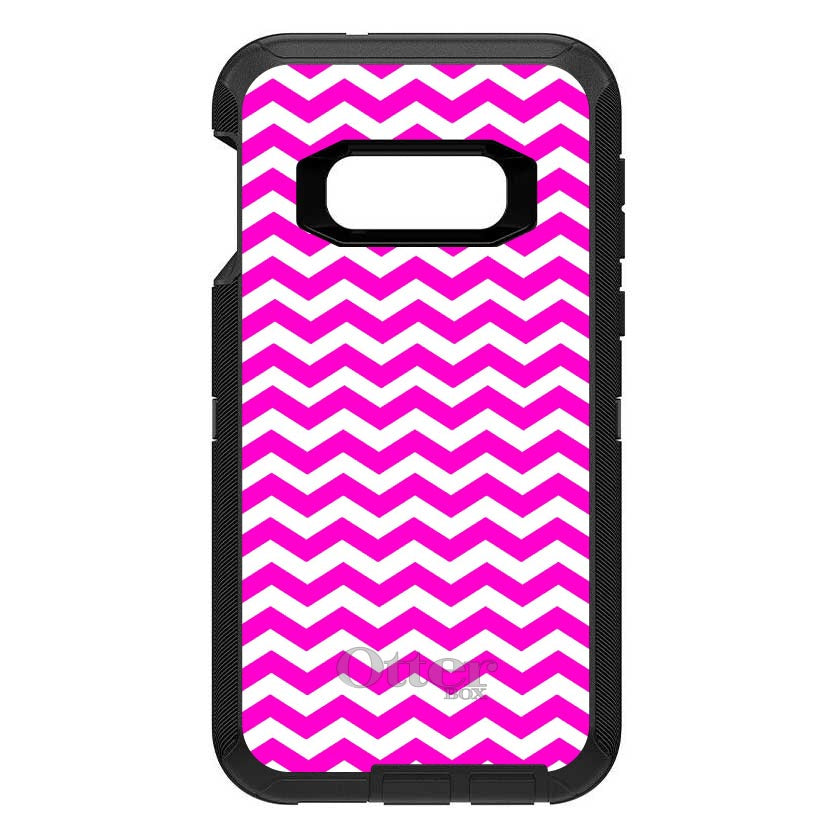 Hot Pink White Chevron Stripes Wave OtterBox Defender Case for iPhone & Galaxy, view 7