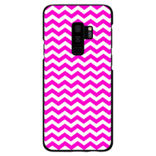 DistinctInk® Hard Plastic Snap-On Case for Apple iPhone or Samsung Galaxy - Hot Pink White Chevron Stripes Wave