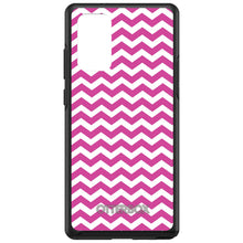 DistinctInk™ OtterBox Symmetry Series Case for Apple iPhone / Samsung Galaxy / Google Pixel - Hot Pink White Chevron Stripes Wave