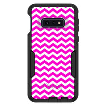 DistinctInk™ OtterBox Commuter Series Case for Apple iPhone or Samsung Galaxy - Hot Pink White Chevron Stripes Wave
