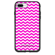 DistinctInk™ OtterBox Symmetry Series Case for Apple iPhone / Samsung Galaxy / Google Pixel - Hot Pink White Chevron Stripes Wave