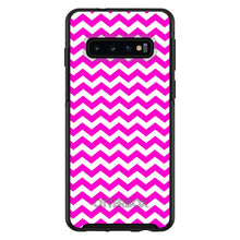 DistinctInk™ OtterBox Symmetry Series Case for Apple iPhone / Samsung Galaxy / Google Pixel - Hot Pink White Chevron Stripes Wave