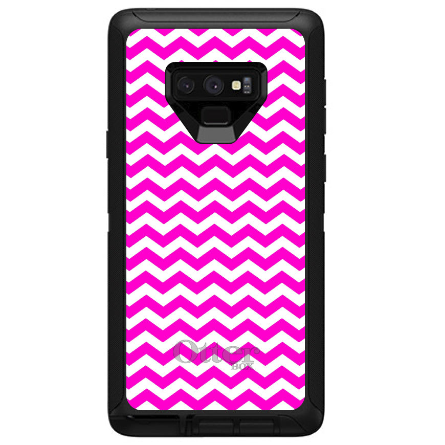 Hot Pink White Chevron Stripes Wave OtterBox Defender Case for iPhone & Galaxy, view 13