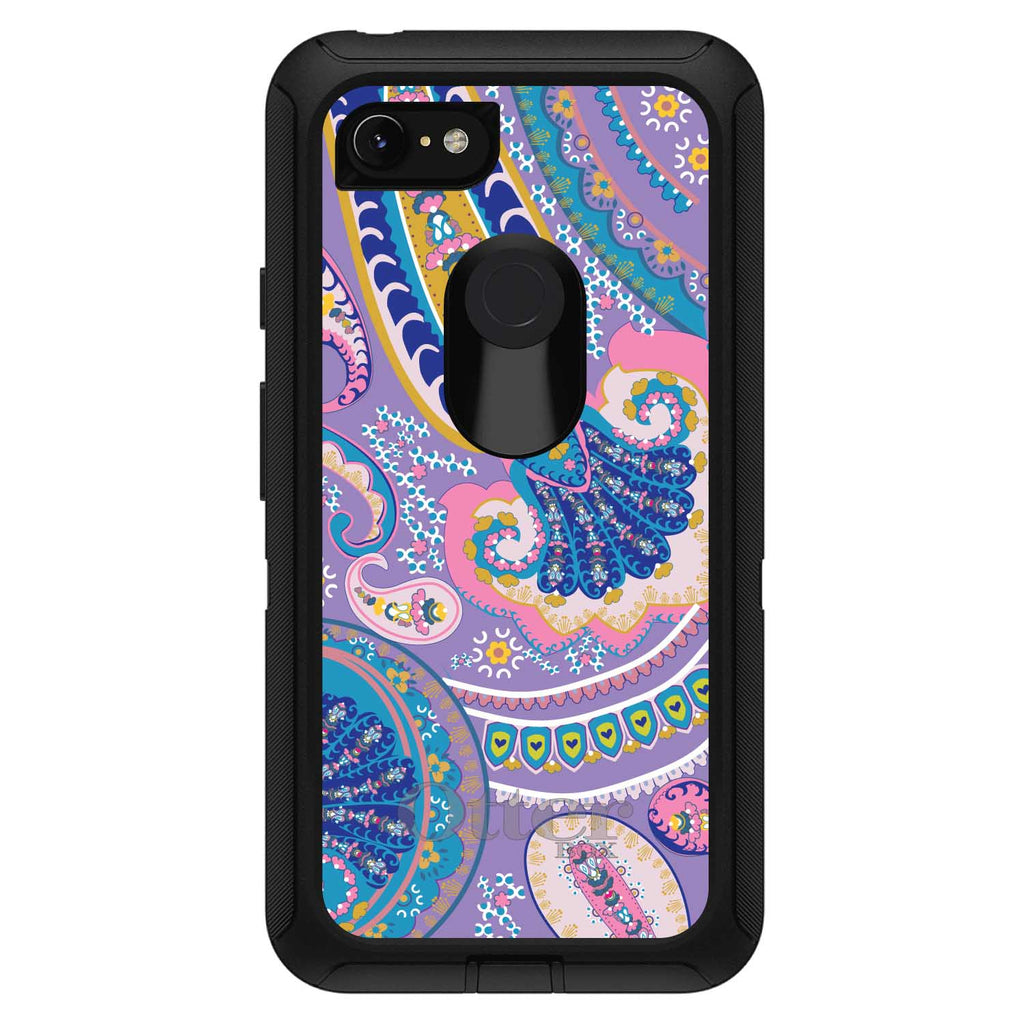 Purple Pink Blue Paisley OtterBox Defender Case for iPhone & Galaxy, view 18