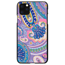 DistinctInk® Hard Plastic Snap-On Case for Apple iPhone or Samsung Galaxy - Purple Pink Blue Paisley