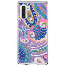 DistinctInk® Clear Shockproof Hybrid Case for Apple iPhone / Samsung Galaxy / Google Pixel - Purple Pink Blue Paisley