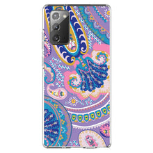 DistinctInk® Clear Shockproof Hybrid Case for Apple iPhone / Samsung Galaxy / Google Pixel - Purple Pink Blue Paisley