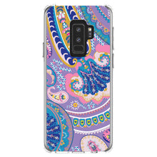 DistinctInk® Clear Shockproof Hybrid Case for Apple iPhone / Samsung Galaxy / Google Pixel - Purple Pink Blue Paisley