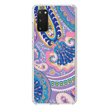 DistinctInk® Clear Shockproof Hybrid Case for Apple iPhone / Samsung Galaxy / Google Pixel - Purple Pink Blue Paisley