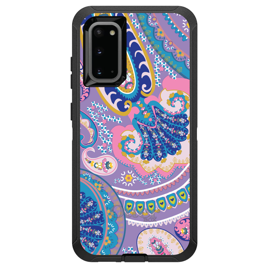 Purple Pink Blue Paisley OtterBox Defender Case for iPhone & Galaxy, view 8