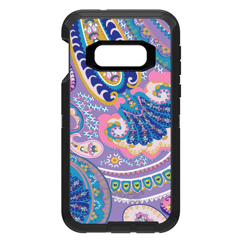Purple Pink Blue Paisley OtterBox Defender Case for iPhone & Galaxy, view 10
