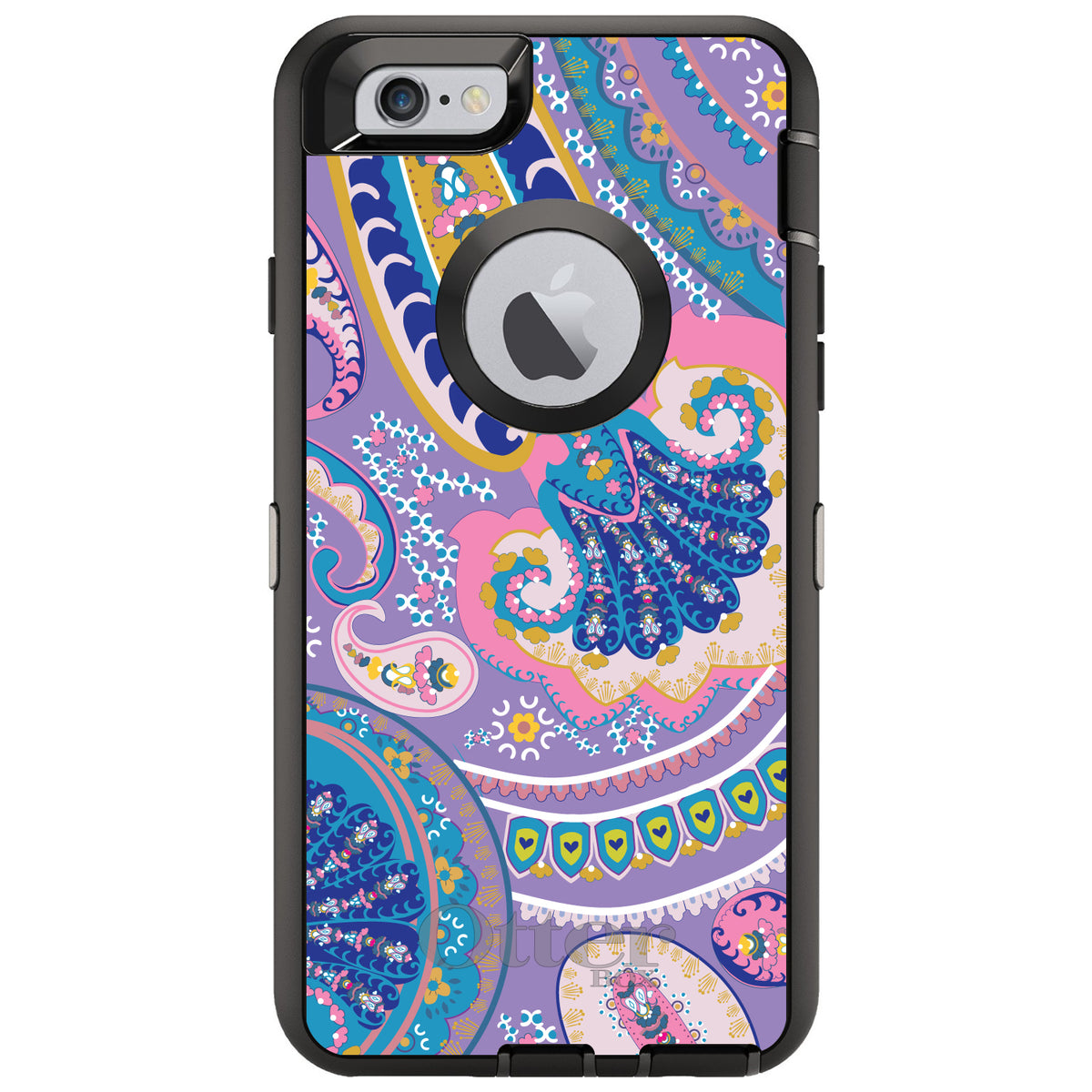Purple Pink Blue Paisley OtterBox Defender Case for iPhone & Galaxy, view 4