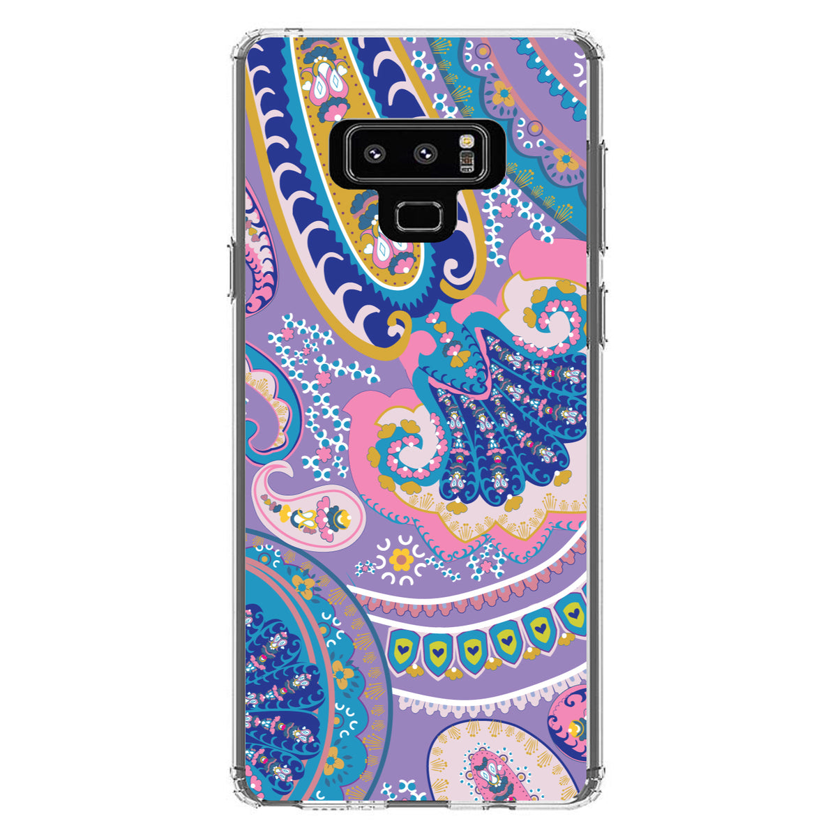 Purple Pink Blue Paisley Clear Shockproof iPhone Case, view 11