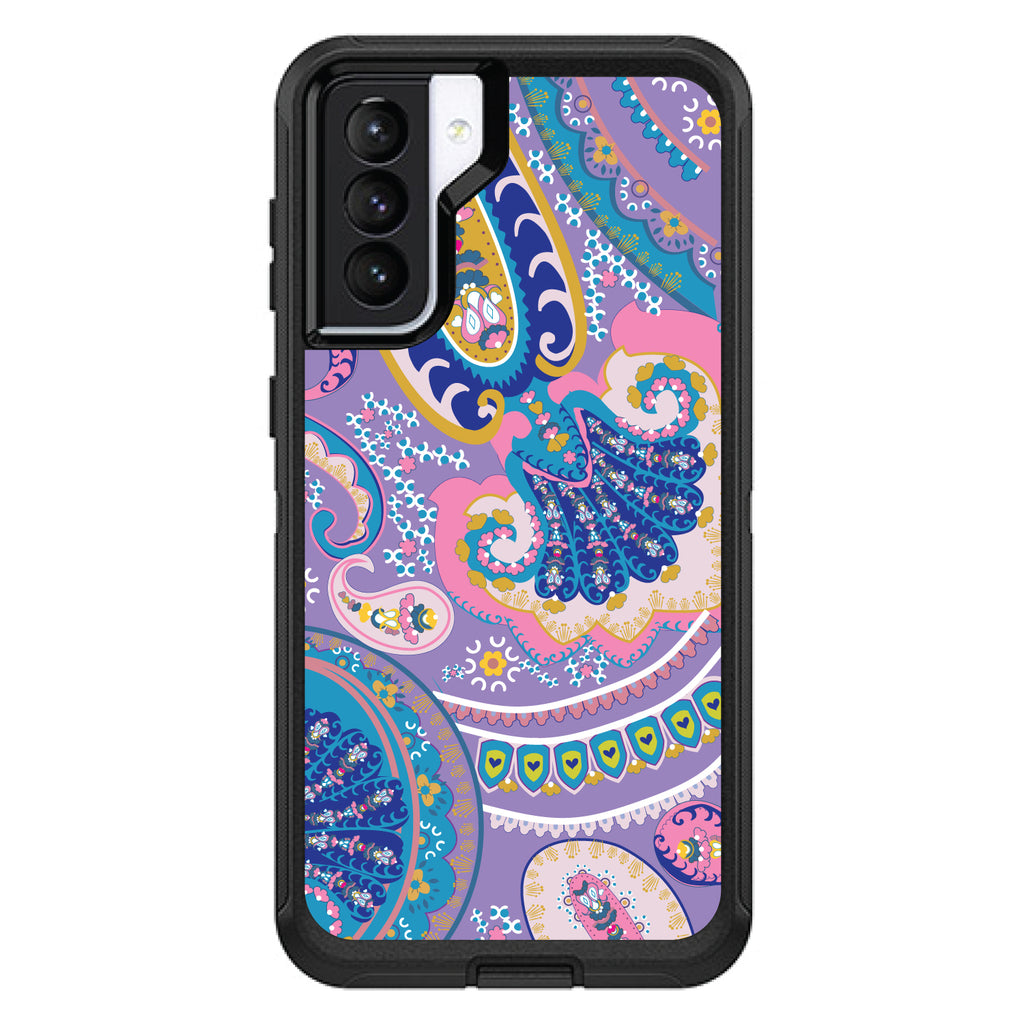 Purple Pink Blue Paisley OtterBox Defender Case for iPhone & Galaxy, view 6
