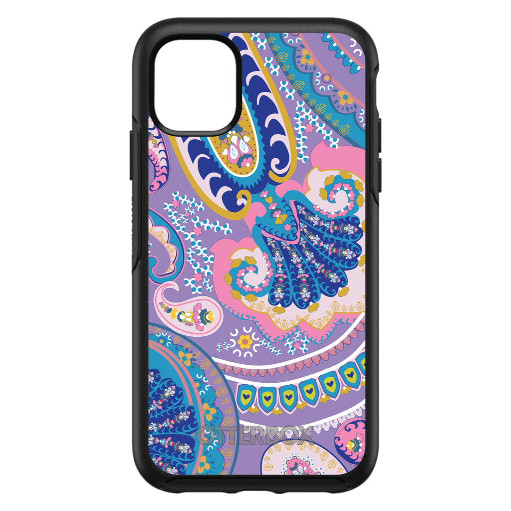 Purple Pink Blue Paisley OtterBox Symmetry Case for iPhone & Galaxy, view 3
