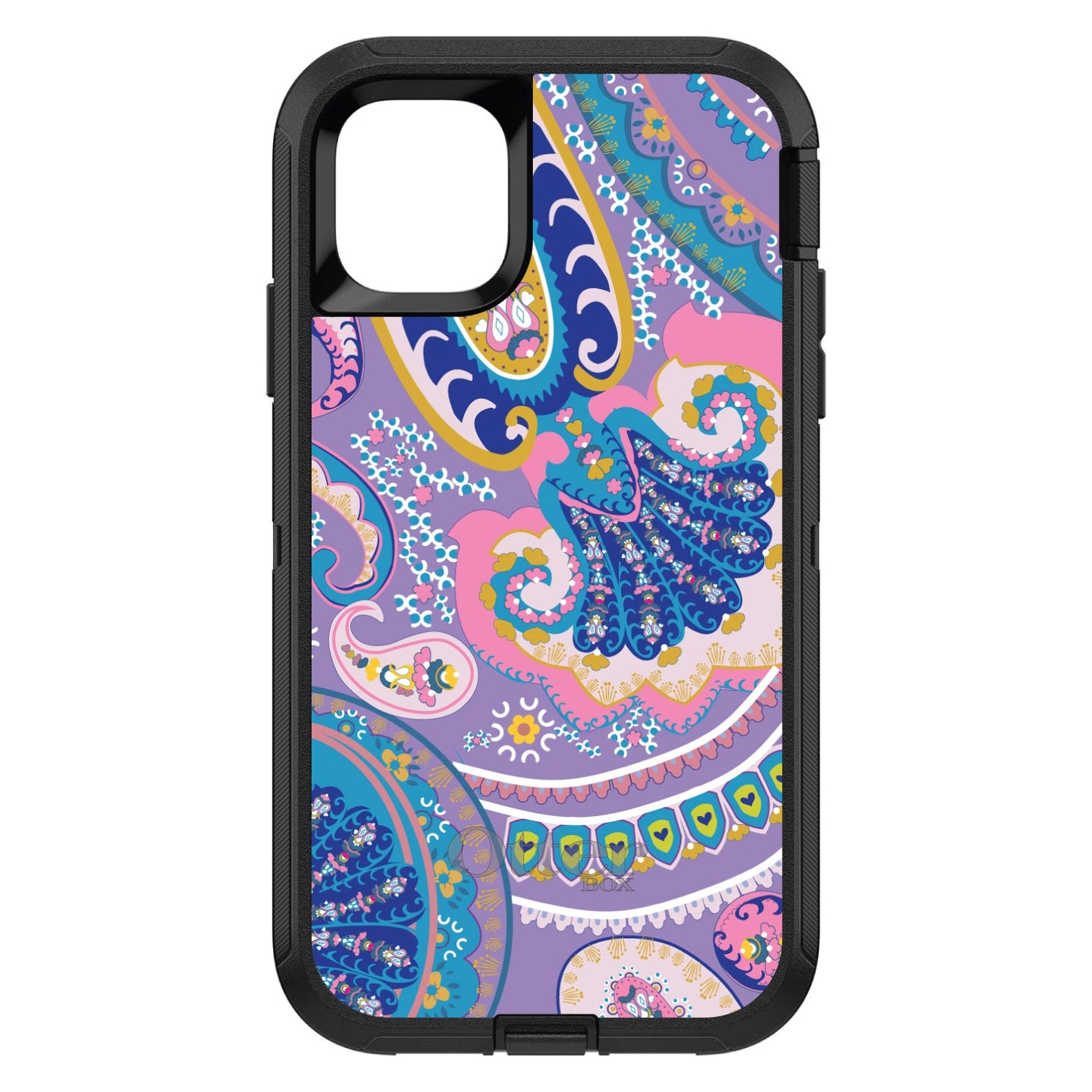 DistinctInk™ OtterBox Defender Series Case for Apple iPhone / Samsung Galaxy / Google Pixel - Purple Pink Blue Paisley