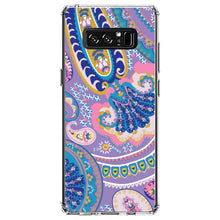 DistinctInk® Clear Shockproof Hybrid Case for Apple iPhone / Samsung Galaxy / Google Pixel - Purple Pink Blue Paisley
