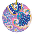 Purple Pink Blue Paisley Ceramic Ornament