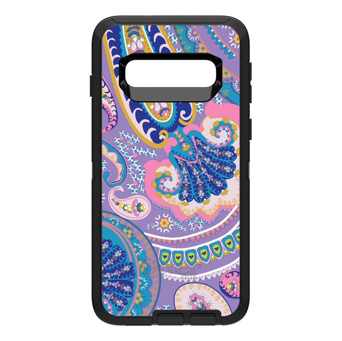 Purple Pink Blue Paisley OtterBox Defender Case for iPhone & Galaxy, view 9