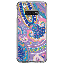 DistinctInk® Clear Shockproof Hybrid Case for Apple iPhone / Samsung Galaxy / Google Pixel - Purple Pink Blue Paisley