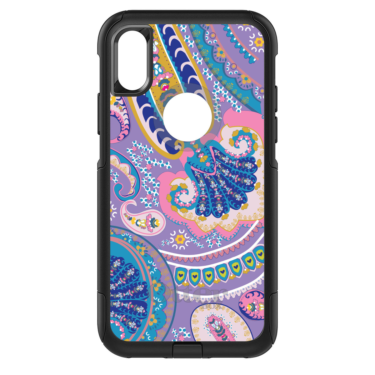 Purple Pink Blue Paisley OtterBox Commuter Case for iPhone & Galaxy, view 3