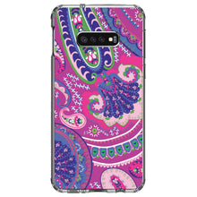 DistinctInk® Clear Shockproof Hybrid Case for Apple iPhone / Samsung Galaxy / Google Pixel - Pink Purple Green Paisley