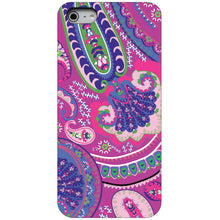 DistinctInk® Hard Plastic Snap-On Case for Apple iPhone or Samsung Galaxy - Pink Purple Green Paisley