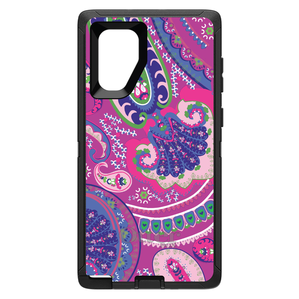 Pink Purple Green Paisley OtterBox Defender Case for iPhone & Galaxy, view 14