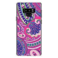 DistinctInk® Clear Shockproof Hybrid Case for Apple iPhone / Samsung Galaxy / Google Pixel - Pink Purple Green Paisley