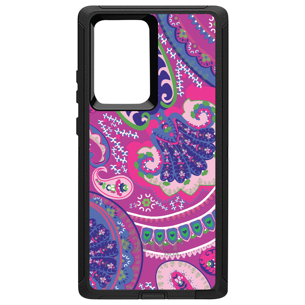 Pink Purple Green Paisley OtterBox Defender Case for iPhone & Galaxy, view 13