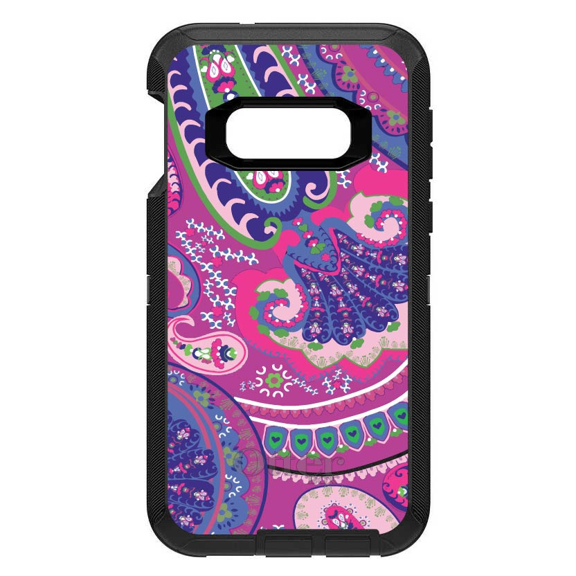 Pink Purple Green Paisley OtterBox Defender Case for iPhone & Galaxy, view 10