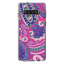 DistinctInk® Clear Shockproof Hybrid Case for Apple iPhone / Samsung Galaxy / Google Pixel - Pink Purple Green Paisley